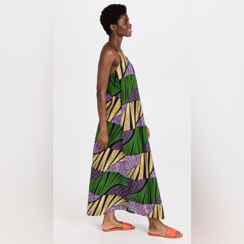 Mangishi‎ Doll V-Neck Sleeveless Flowy Cotton Colorful Selena Dress Size 4